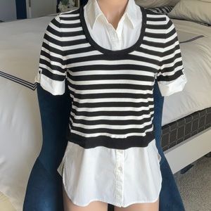 Button up layered with sweater